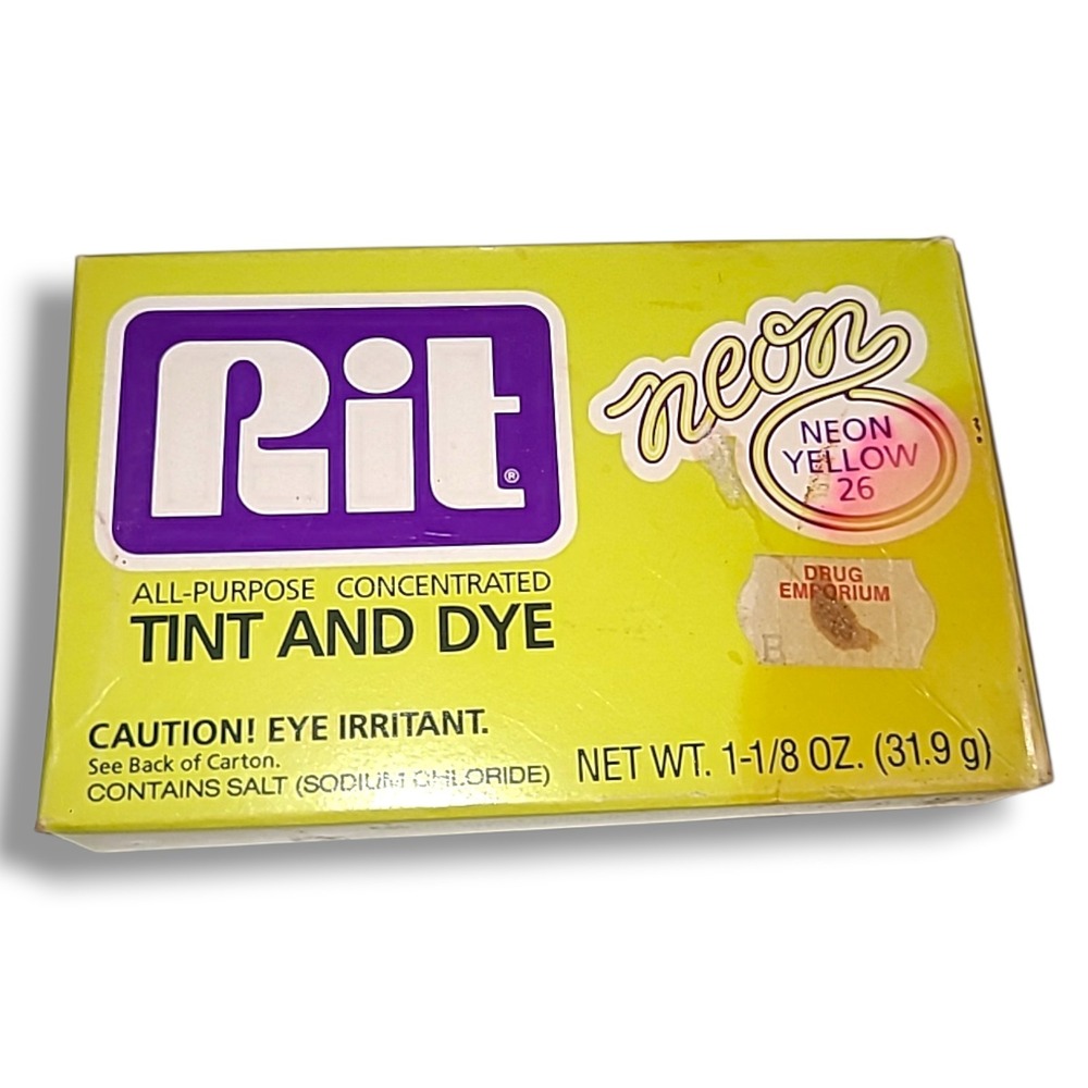 Rit Tint & Dye‎ Neon Yellow 26 All Purpose Fabric Dye NOS Vintage Discontinued